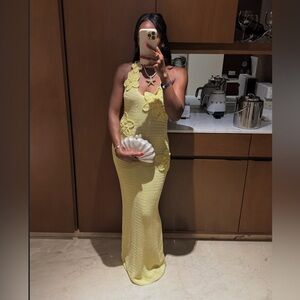 Peppermayo Crochet Yellow Dress